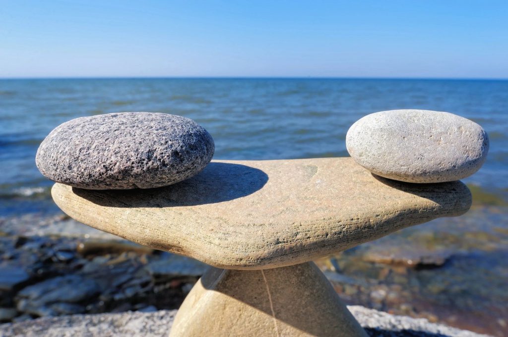 Rock sculpture balnced