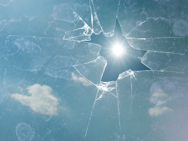 broken, glass, nature, sun, clouds, shattered, transparent, sky, blue, blue sky, blue sun, blue clouds, blue glass, blue glasses